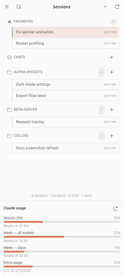 Sidebar with the Favorites section expanded